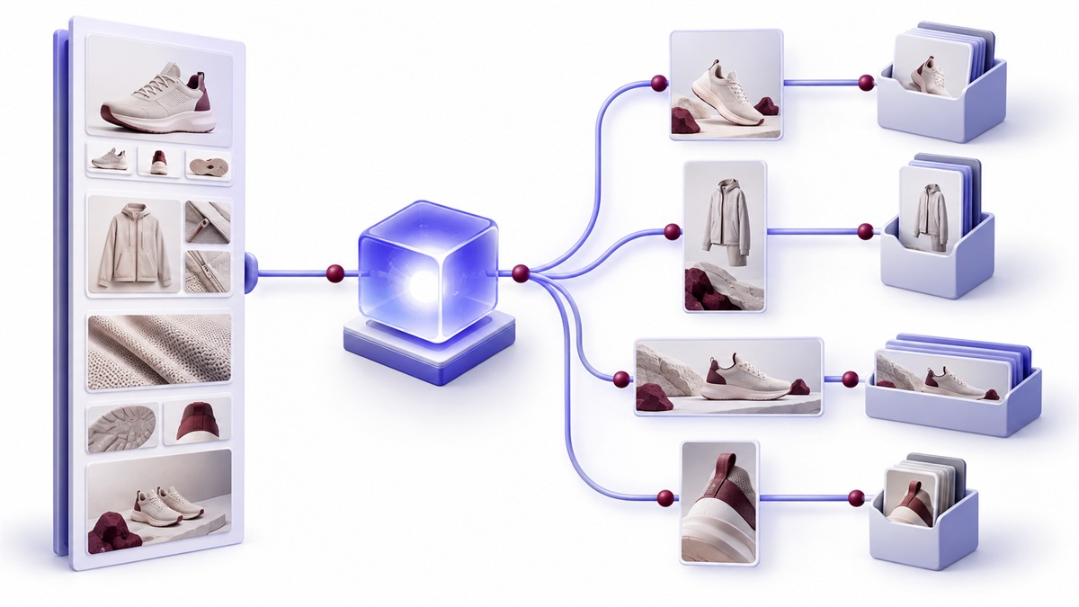 Exporting detail-page assets and routing them to each platform